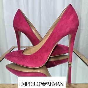 Emporio Armani Fuchsia Suede Stilettos